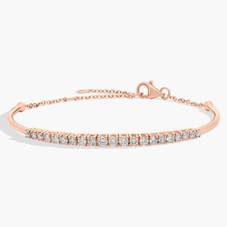 Diamond Flex Bar Bracelet in 14k Rose Gold